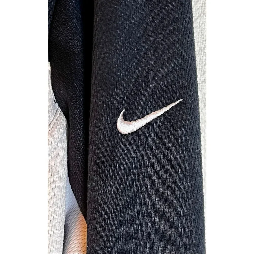 Nike Jacket Women Sz Large Swoosh Quarter Zip Pocket Light Dri Fit Run Gym Core